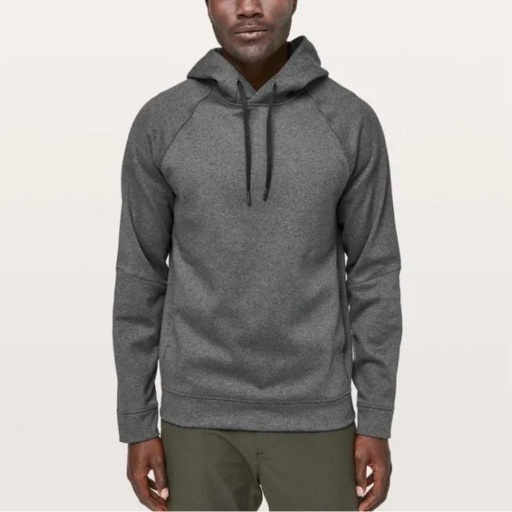 Lululemon City Sweat Pullover Hoodie Large Thermo In Heathered Coal